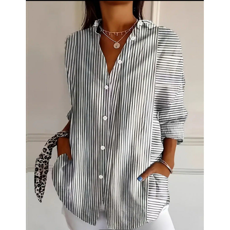 Fashion Casual Shirt Digital Printing Lapel Long Sleeve Shirt