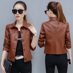Korean Casual Slim-fit Motorcycle PU Leather Jacket