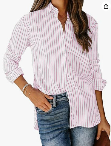 European And American Trendy Shirt Striped Pattern Printed 3D Shirt