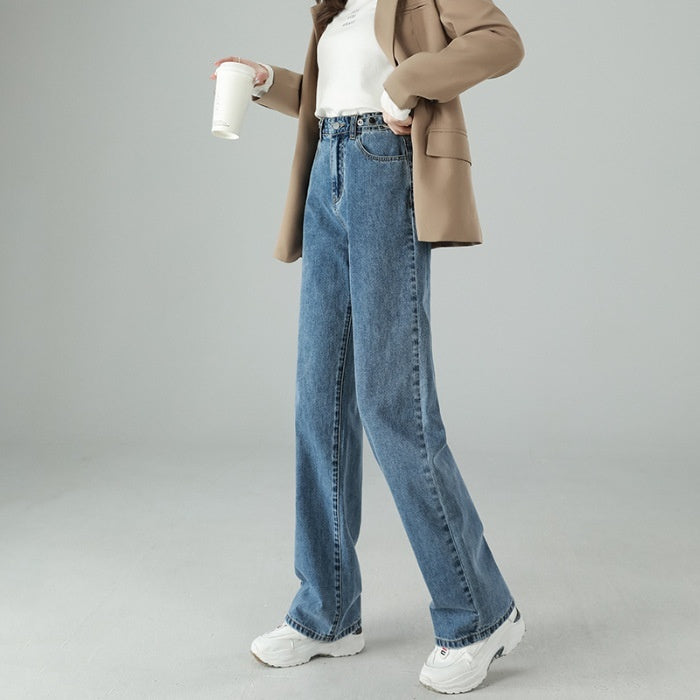 Jeans Women's Spring And Autumn High Waist Figure Flattering Mopping Pants