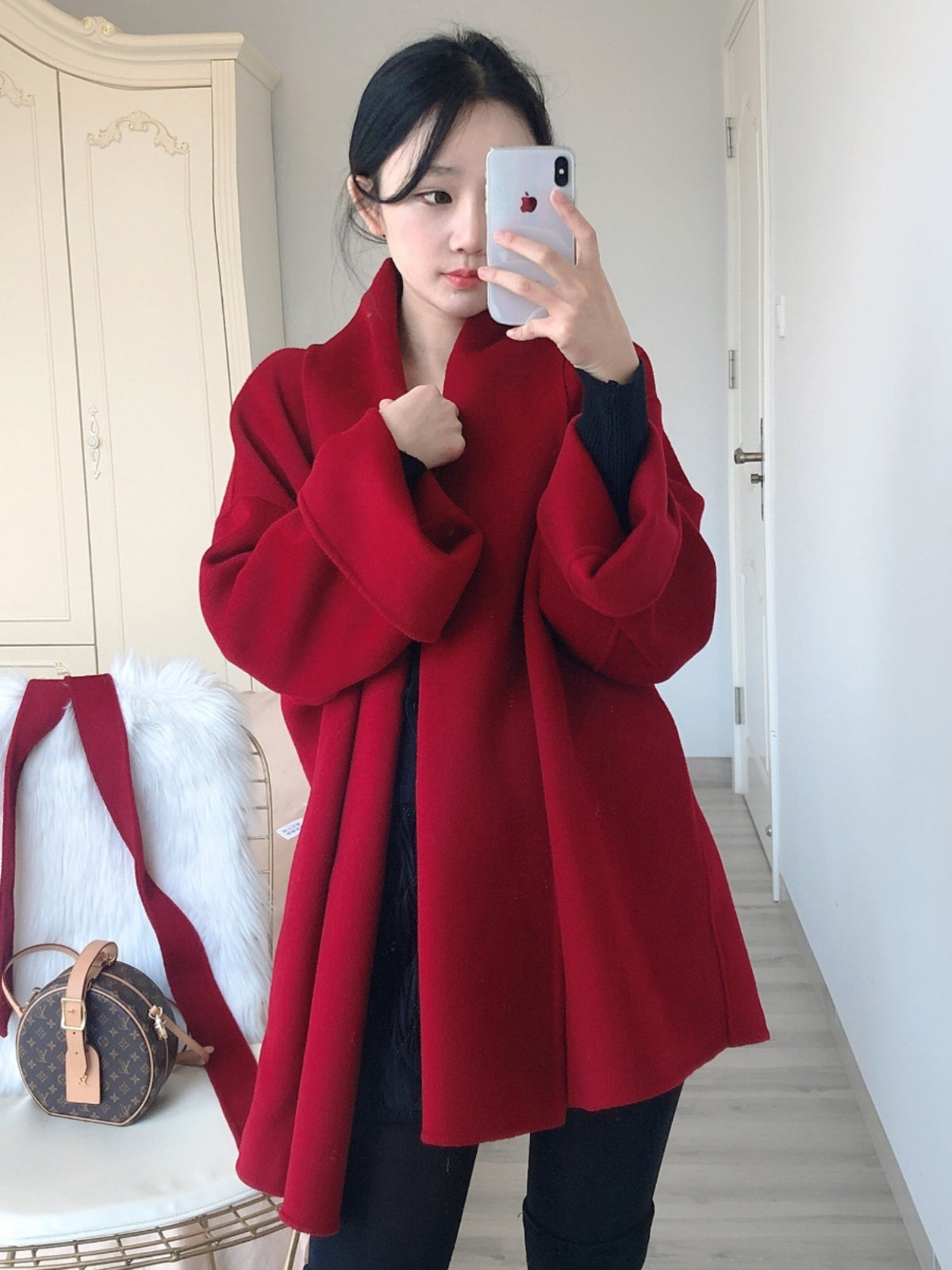 Short Double-faced Woolen Goods Classic Style Woolen Coat