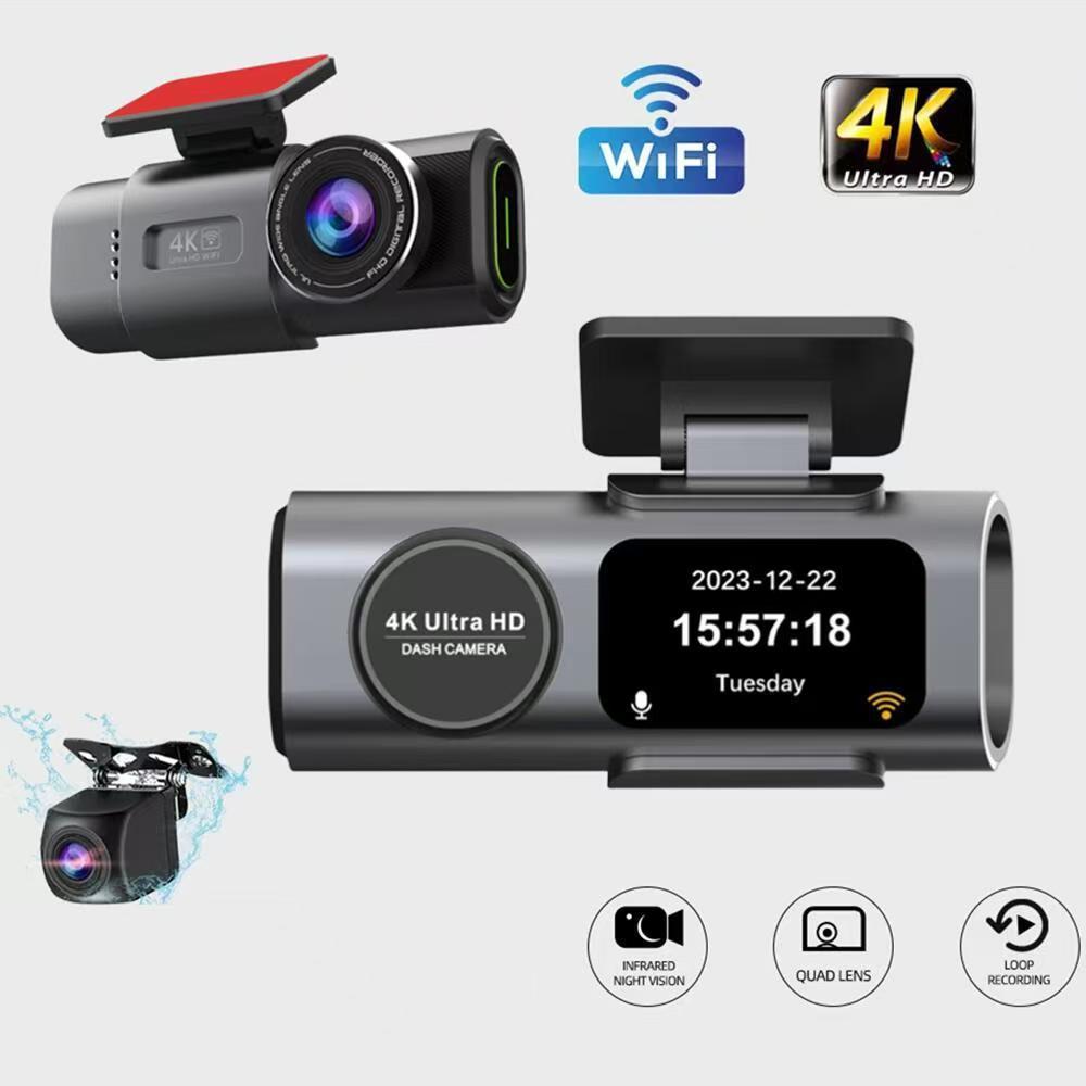 4K Dual Lens Driving Recorder HD Ultra Wide Angle Night Vision WiFi Front And Rear Dual Recording GPS Vehicle Recording