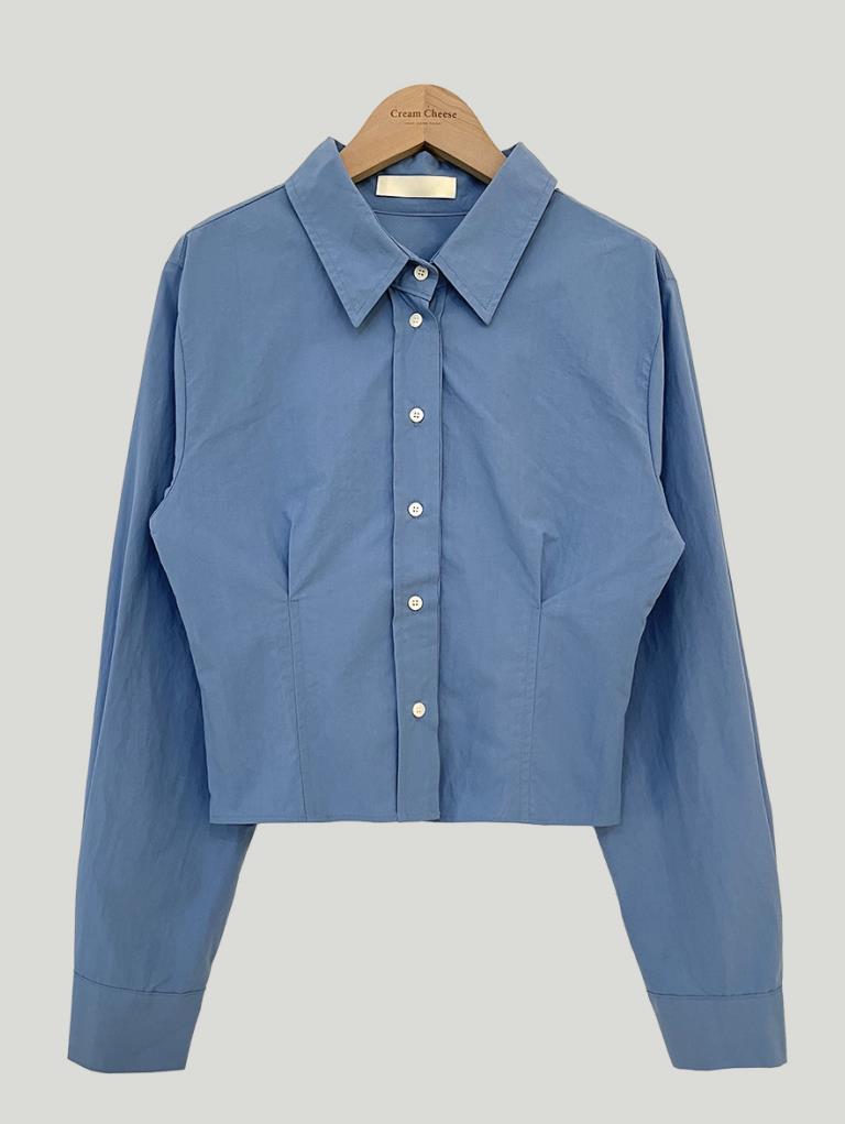 Waist-tight Slimming And Short Long-sleeved Shirt Women's Lapel Shirt